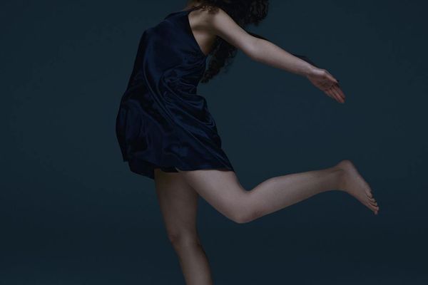 A person in mid-motion, showing fluid movement.